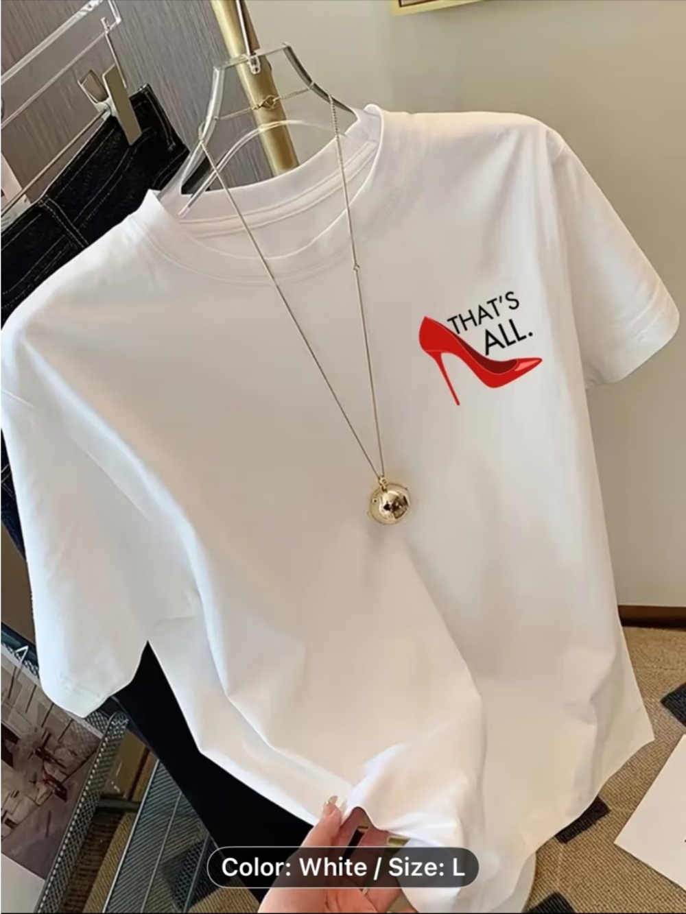 Women's White fun Graphic Tee - That's All. NWT size LARGE